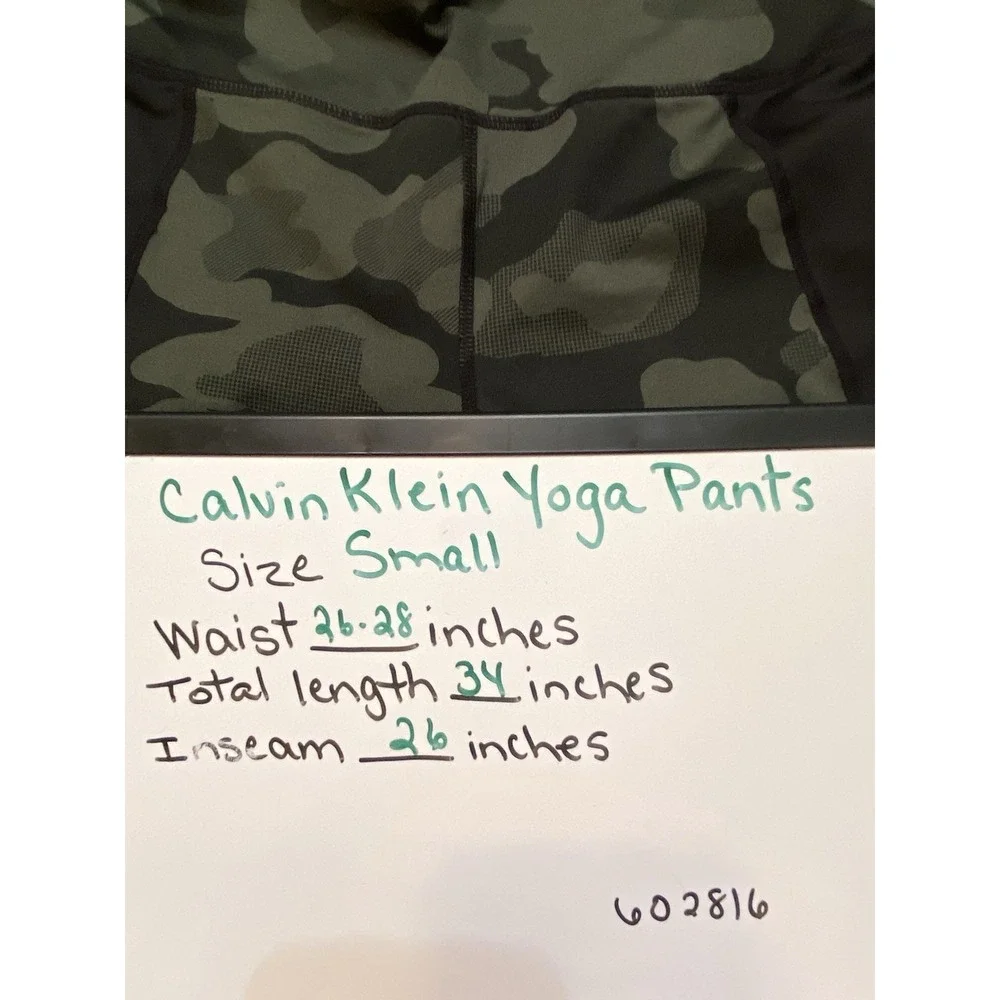 Calvin Klein‎ Performance Stretch Leggings, Size S Small Black Green Camouflage - Picture 8 of 8
